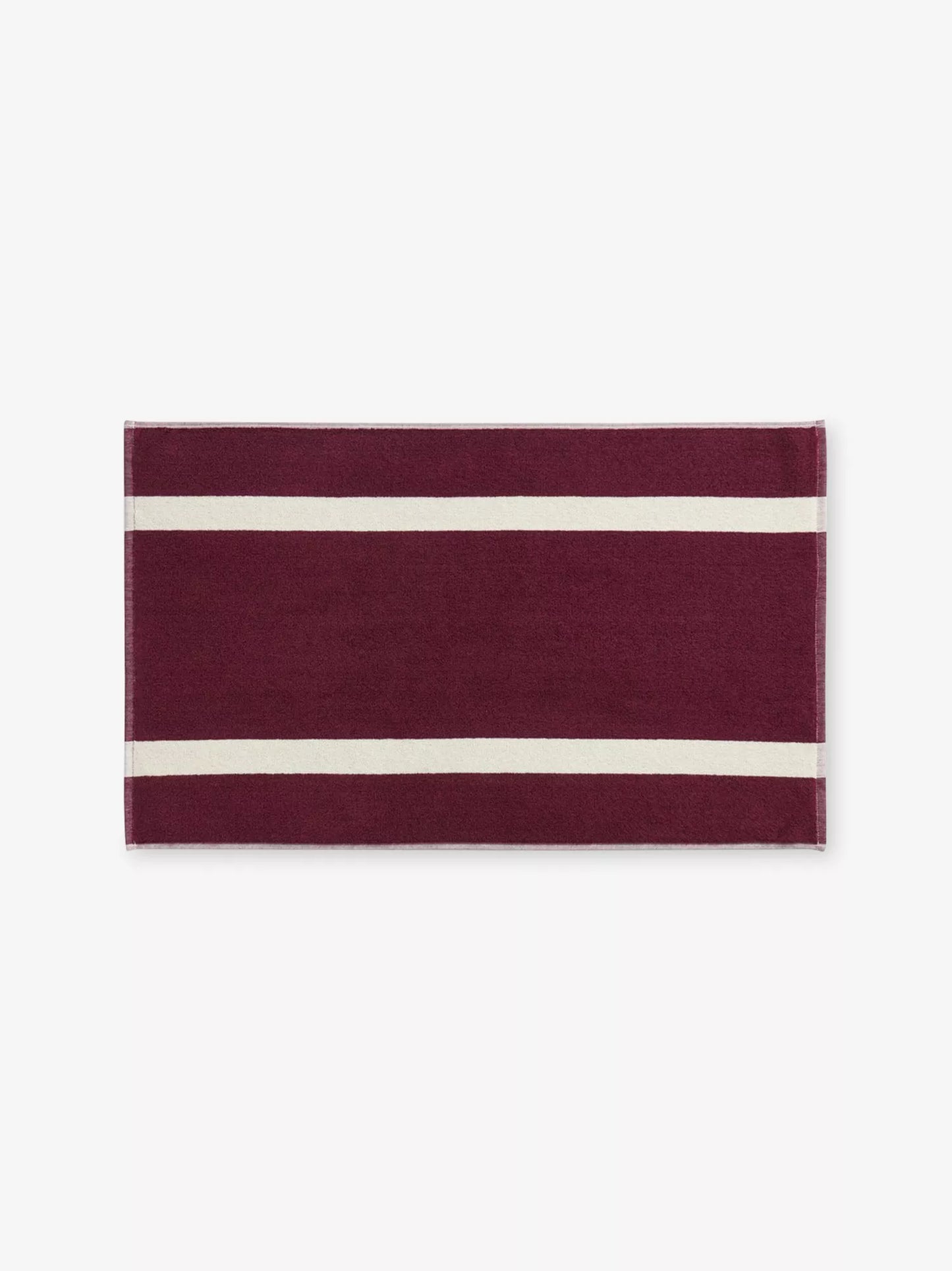 Stripe Cotton Bath Mat - Burgundy
