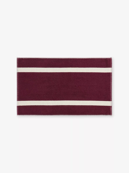 Stripe Cotton Bath Mat - Burgundy