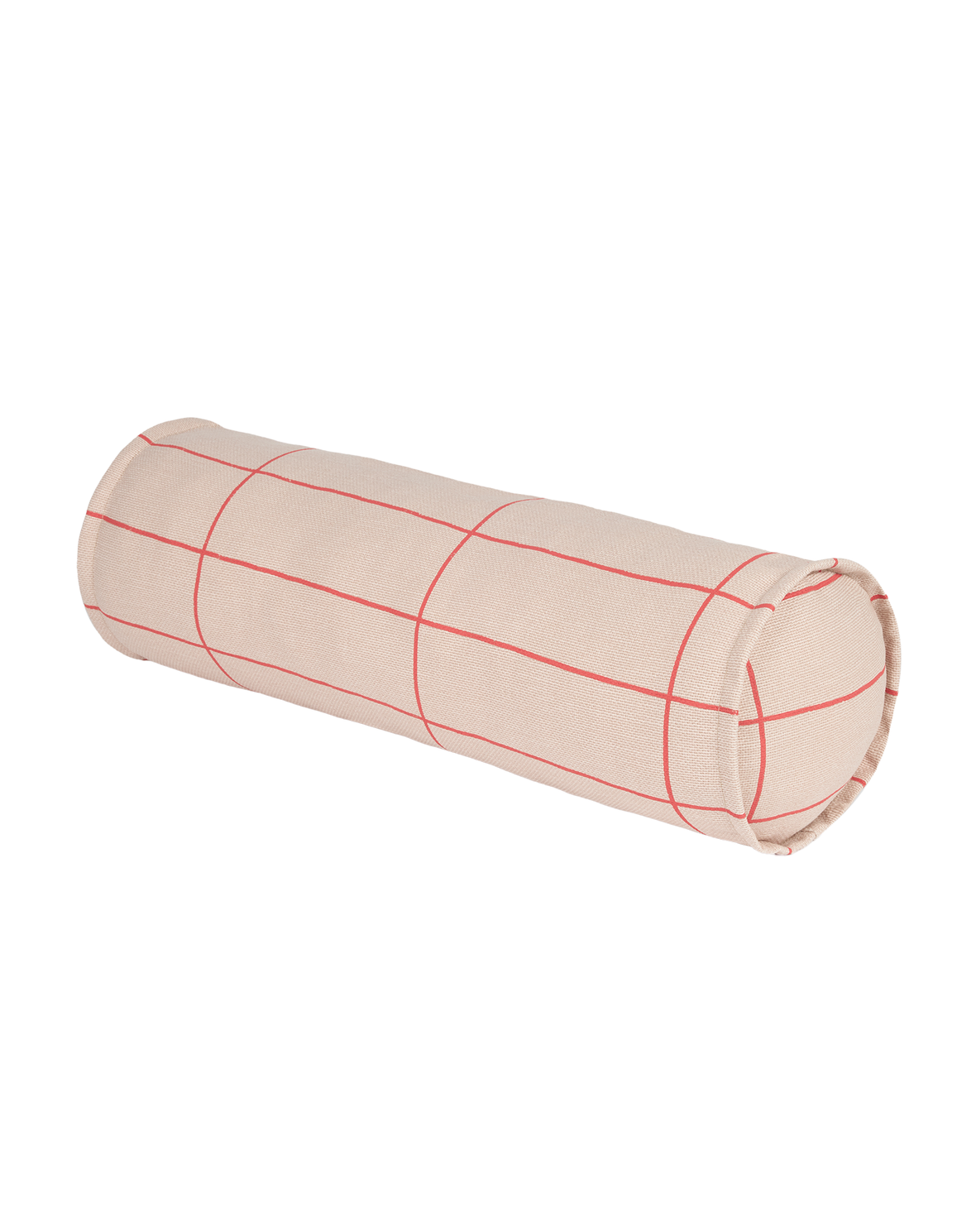 Cylinder Cushion - Pink Red Grid