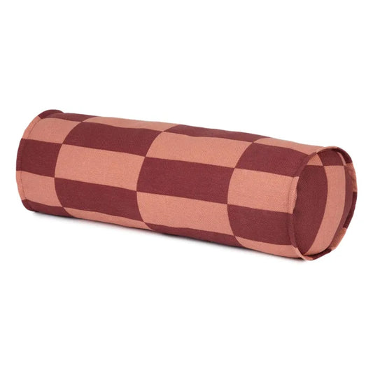 Cylinder Cushion - Maroon Tiles