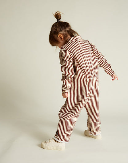 Syd Maroon Stripe Boilersuit