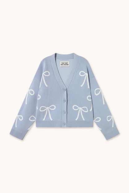 Jacquard Bow Cardigan