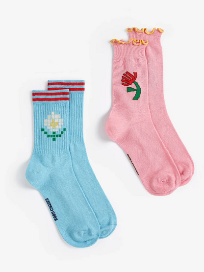 Pixel Daisy Cotton Short Socks Pack