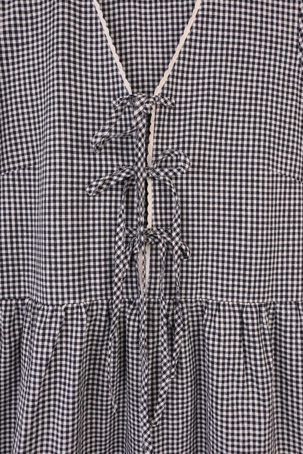 Mahonia Dress - Navy Gingham