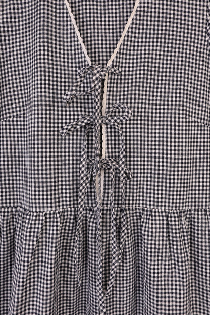 Mahonia Dress - Navy Gingham