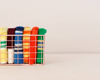 Terry Towelling Flannel 2 Pack: Pink Stripe