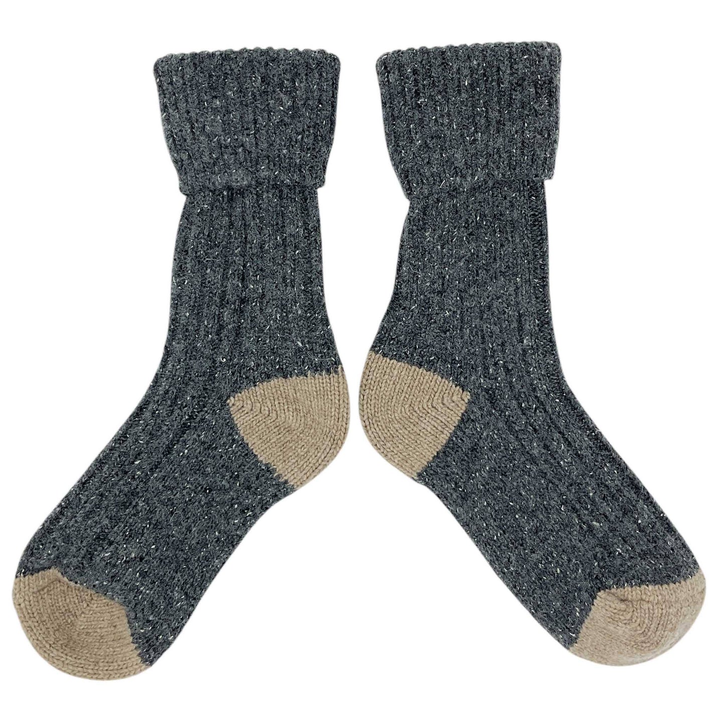 Unisex Recycled Silk Blend Ribbed Socks: Green & jade - large