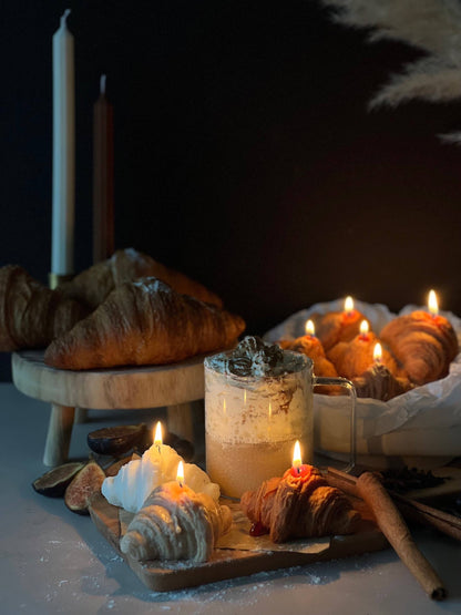 Soy Wax Croissant Candle|Bakery candle|Breakfast candle: Light Brown / Cheese Cake