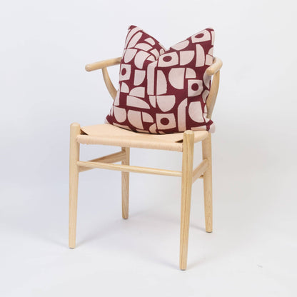 Cotton Knit Throw Pillow/Cushion Cover: Bruten Mini Burgundy