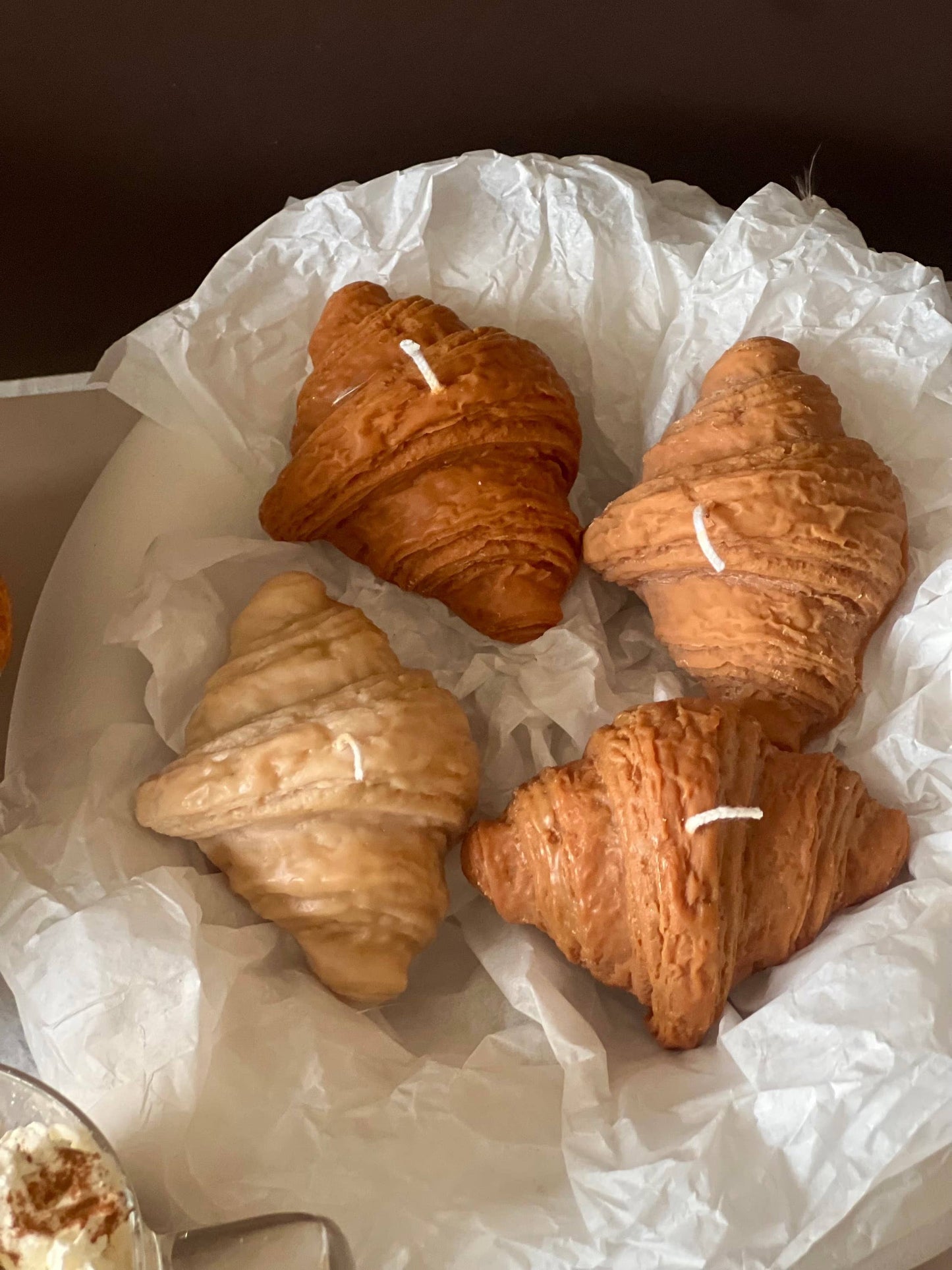Soy Wax Croissant Candle|Bakery candle|Breakfast candle: Light Brown / Cheese Cake