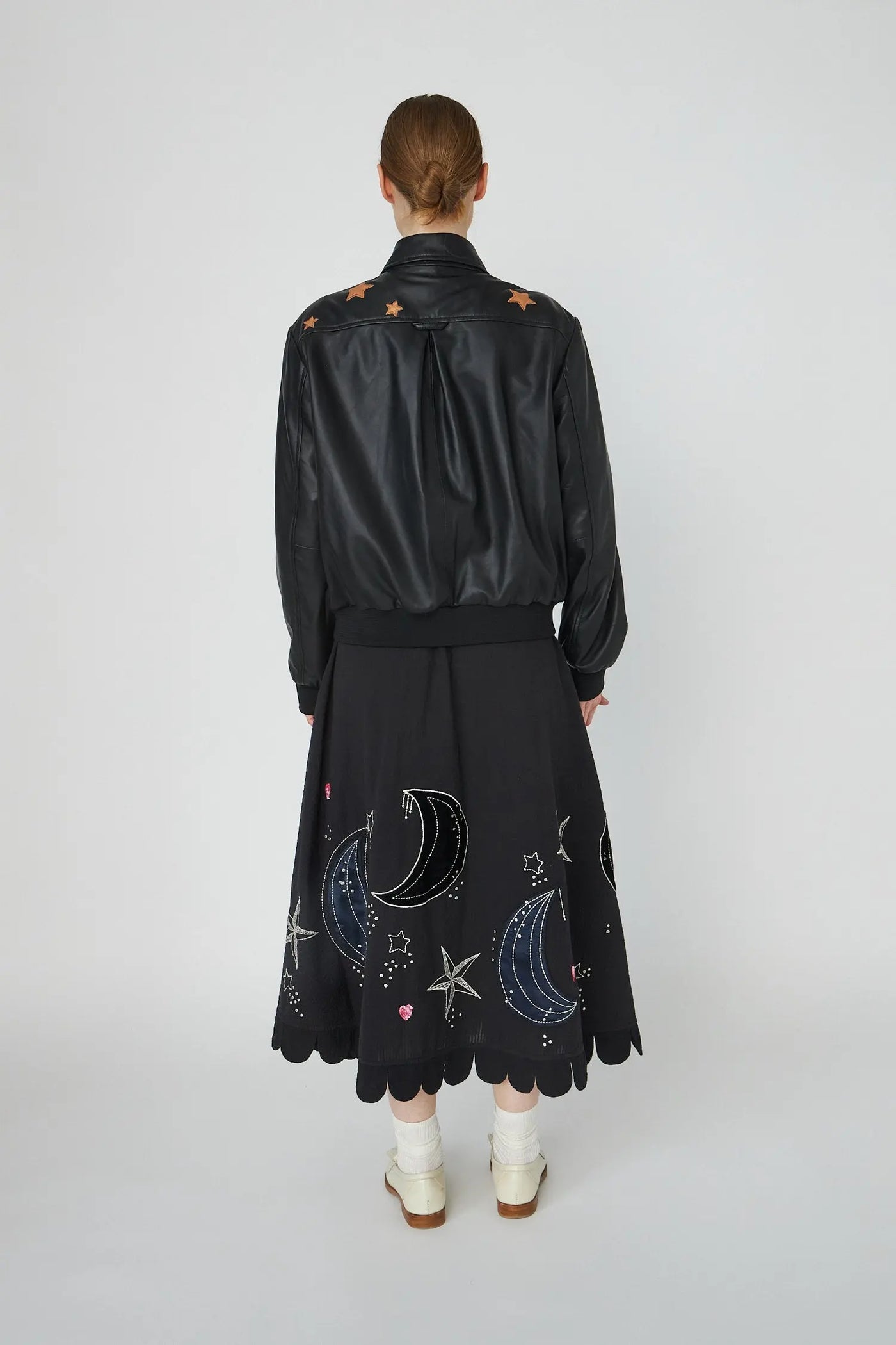 Starlight Leather Bomber Jacket