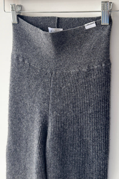 Cashmere Ribbed Leggings - Charcoal
