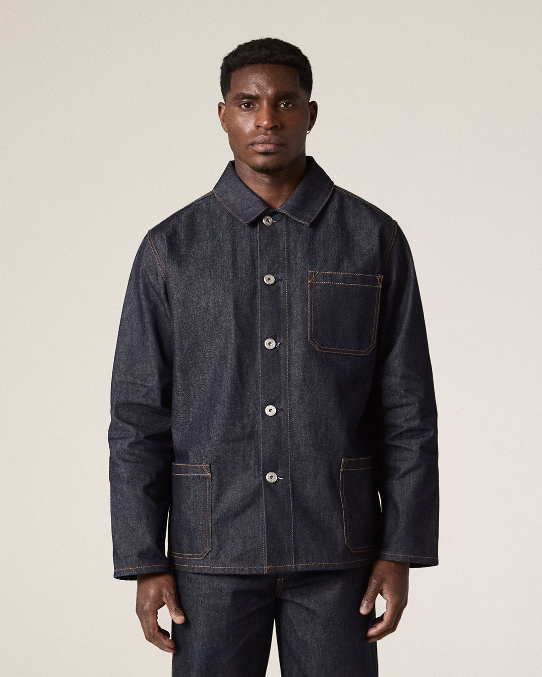 3001 Buttoned Overshirt - Raw Orta Denim