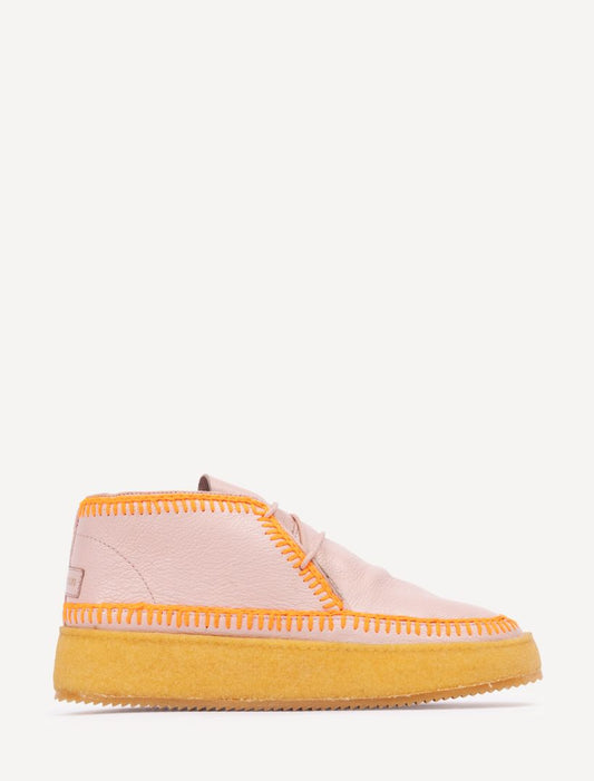 Shenje Low Platform Boot Crochet Misty Rose/ Neon Orange