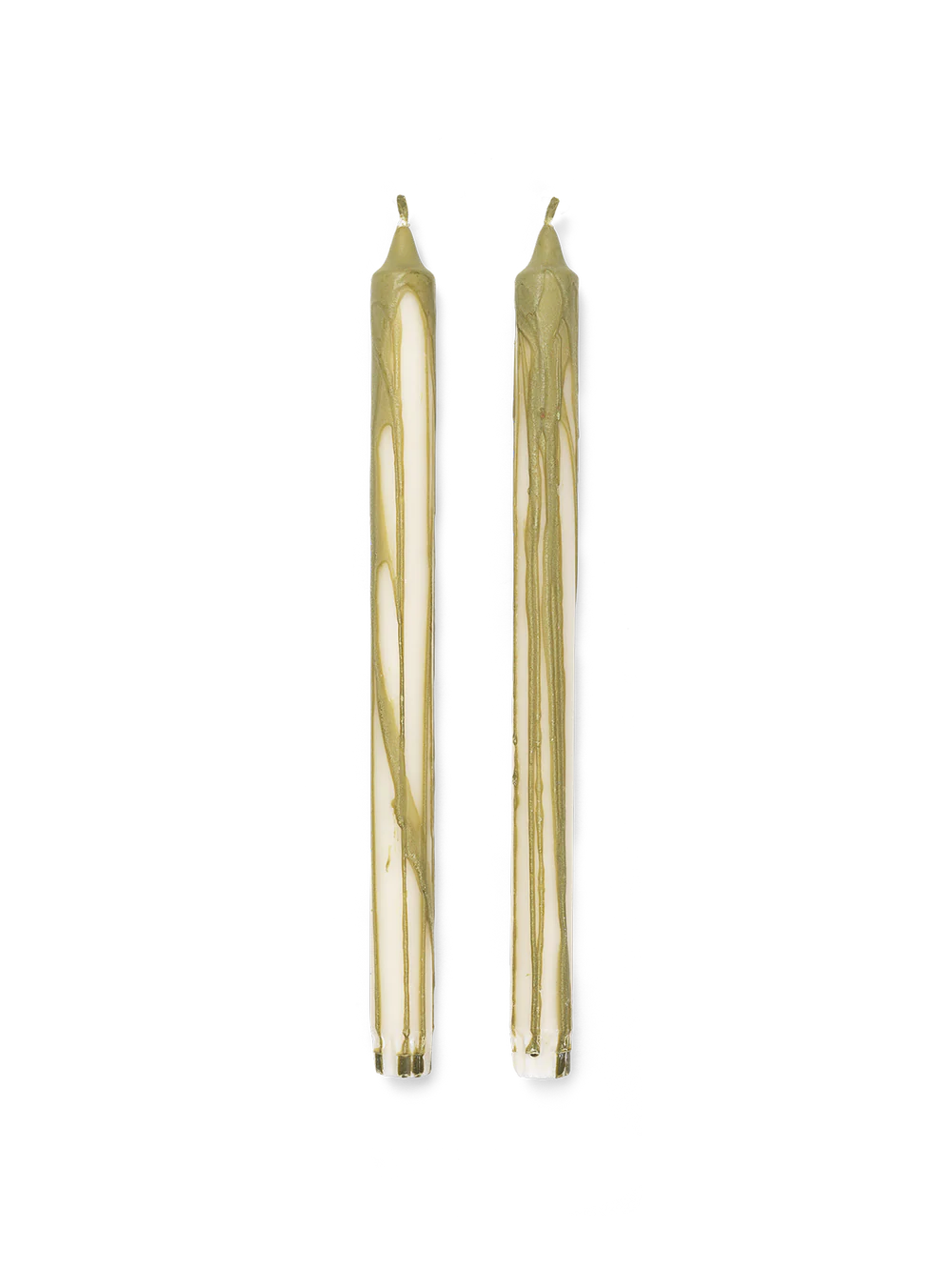 Dryp Candles Set Of 2: Olive Green