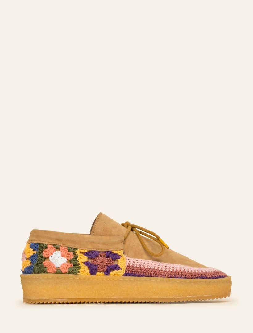 Komo Crepe Saffron Suede Multi