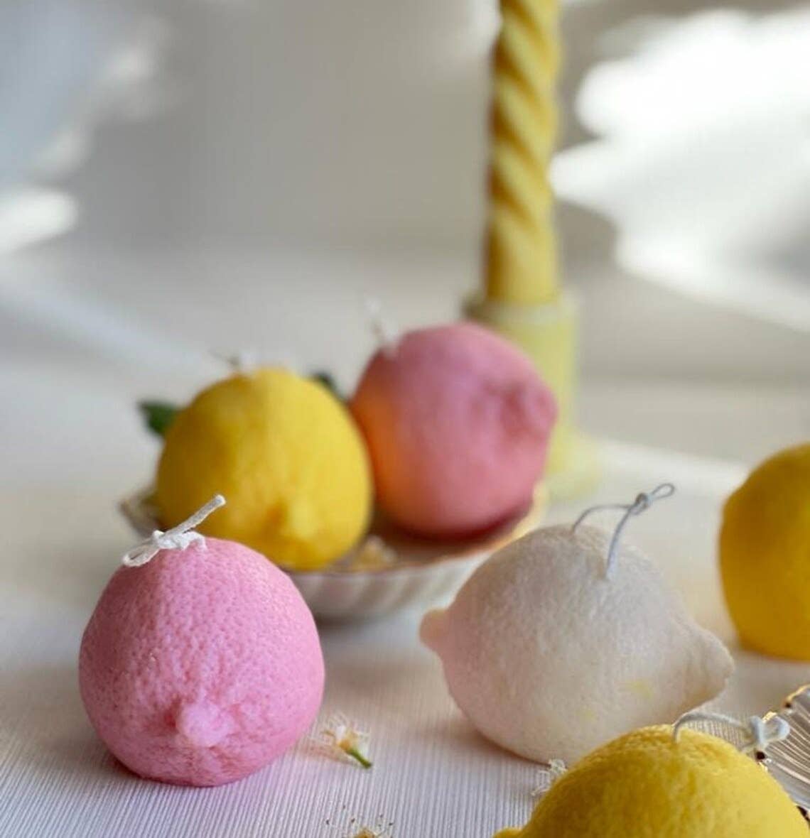 Soy Wax Sicilian Summer Lemons Candle - Unscented: Yellow