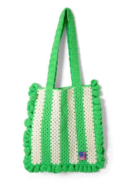 Stripe Frill Crochet Bag