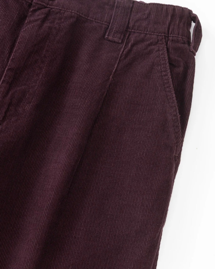 Fine Cord Waiter Pants - Burgundy