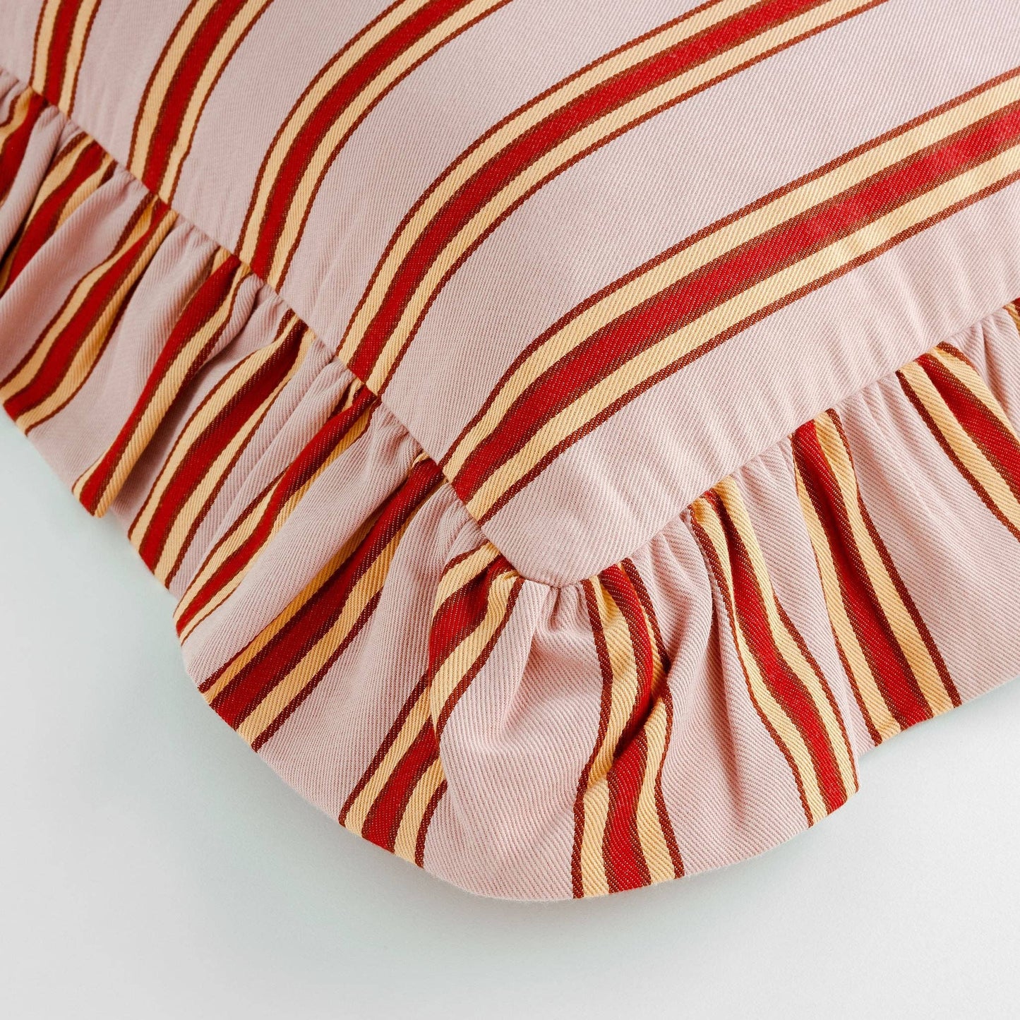 Pink cherry pop stripe cushion
