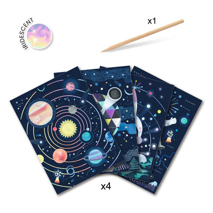 Space Cosmic Mission Scratch Boards