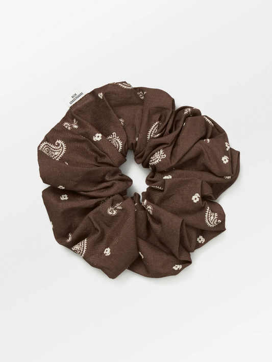 Bloom Paisley Scrunchie - Chocolate Brown