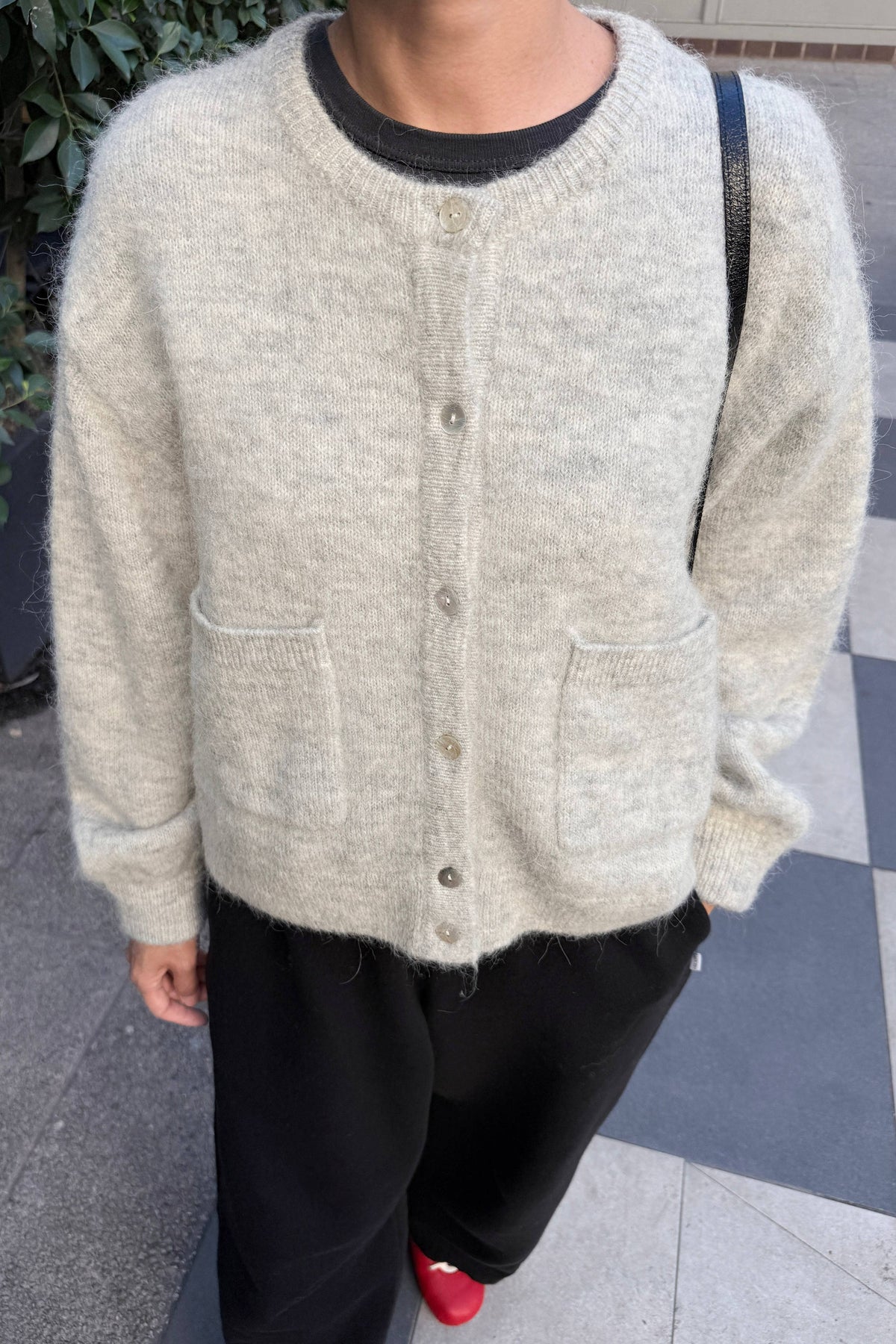 Amélie Alpaca Cardigan - Smoke