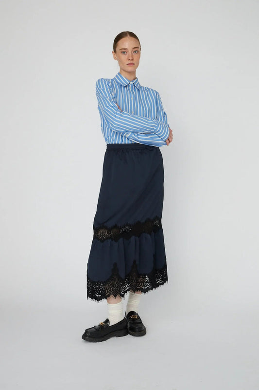 Delicate Lace Skirt - Ultra Navy