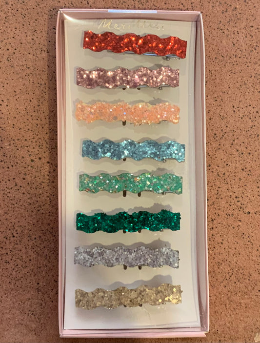 Glitter Wave Hair Clips