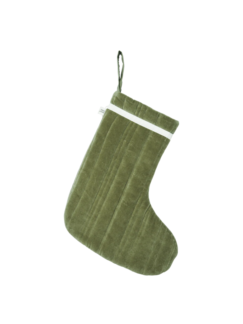 Vari Quilted Christmas Stocking - Khaki Velvet