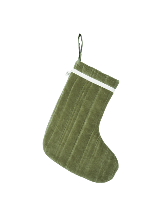Vari Quilted Christmas Stocking - Khaki Velvet
