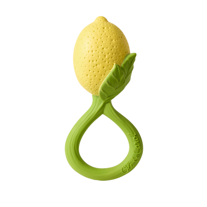 Lemon Rattle Toy - Natural Rubber Baby Rattle Oli&Carol