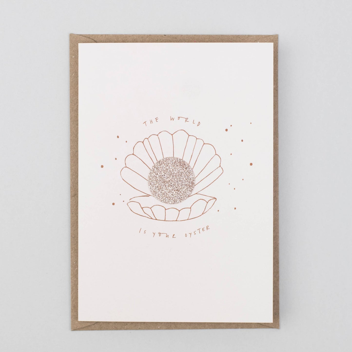THE WORLD IS YOUR OYSTER HAND FINISHED CONGRATULATIONS CARD