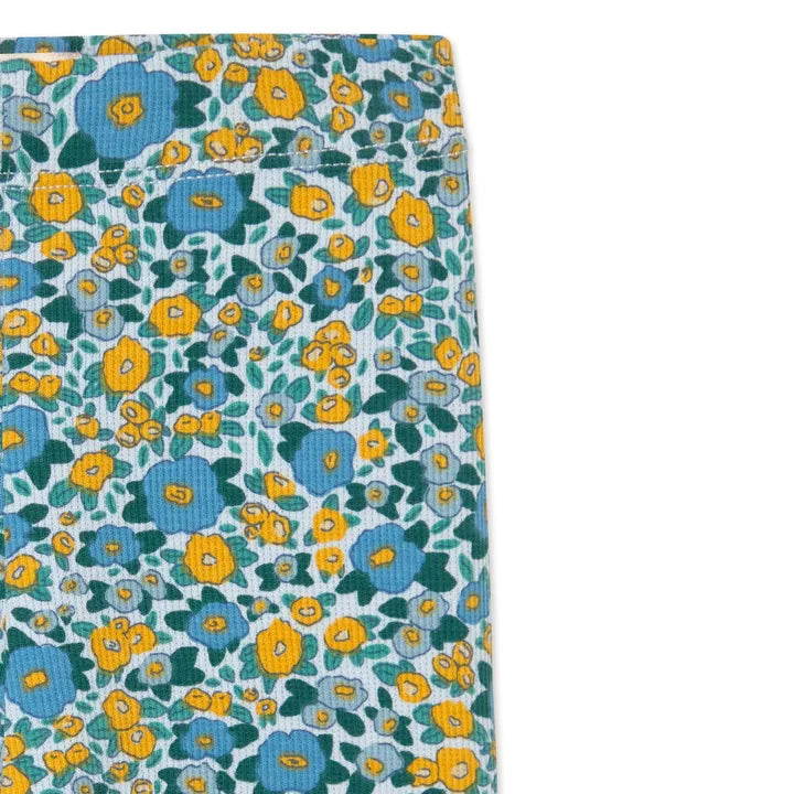Flower Pattern Rib Pants