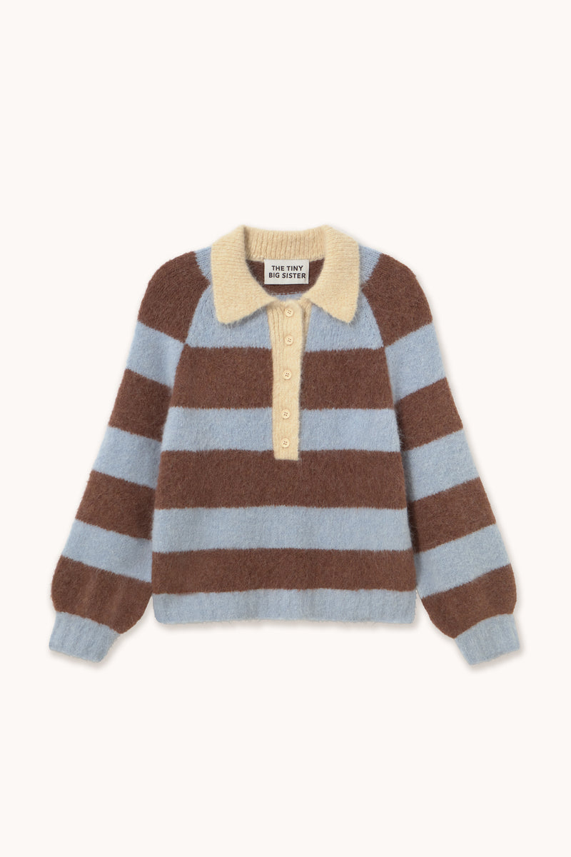 Frank Striped Polo - Washed Blue