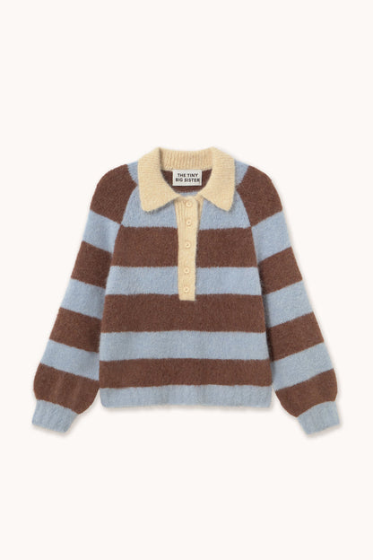 Frank Striped Polo - Washed Blue