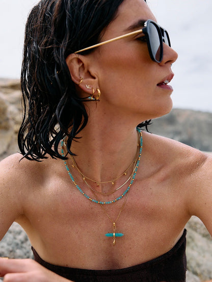 Tranquility Aquamarine T-Bar Necklace