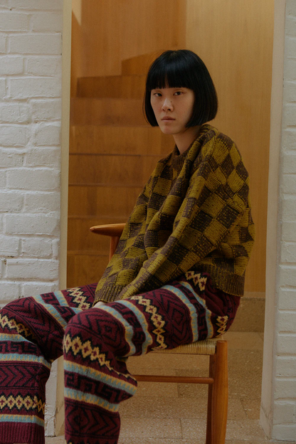 Bjorn Knit Jumper Chessboard