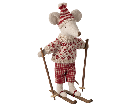 Winter Ski Mouse - Mum Red