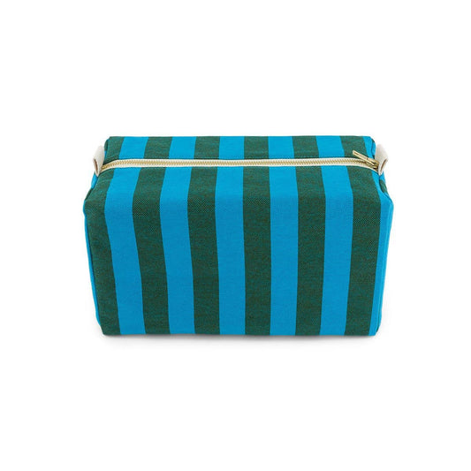 VIC TOILETRY BAG STRIPES TURQUOISE / OLIVE