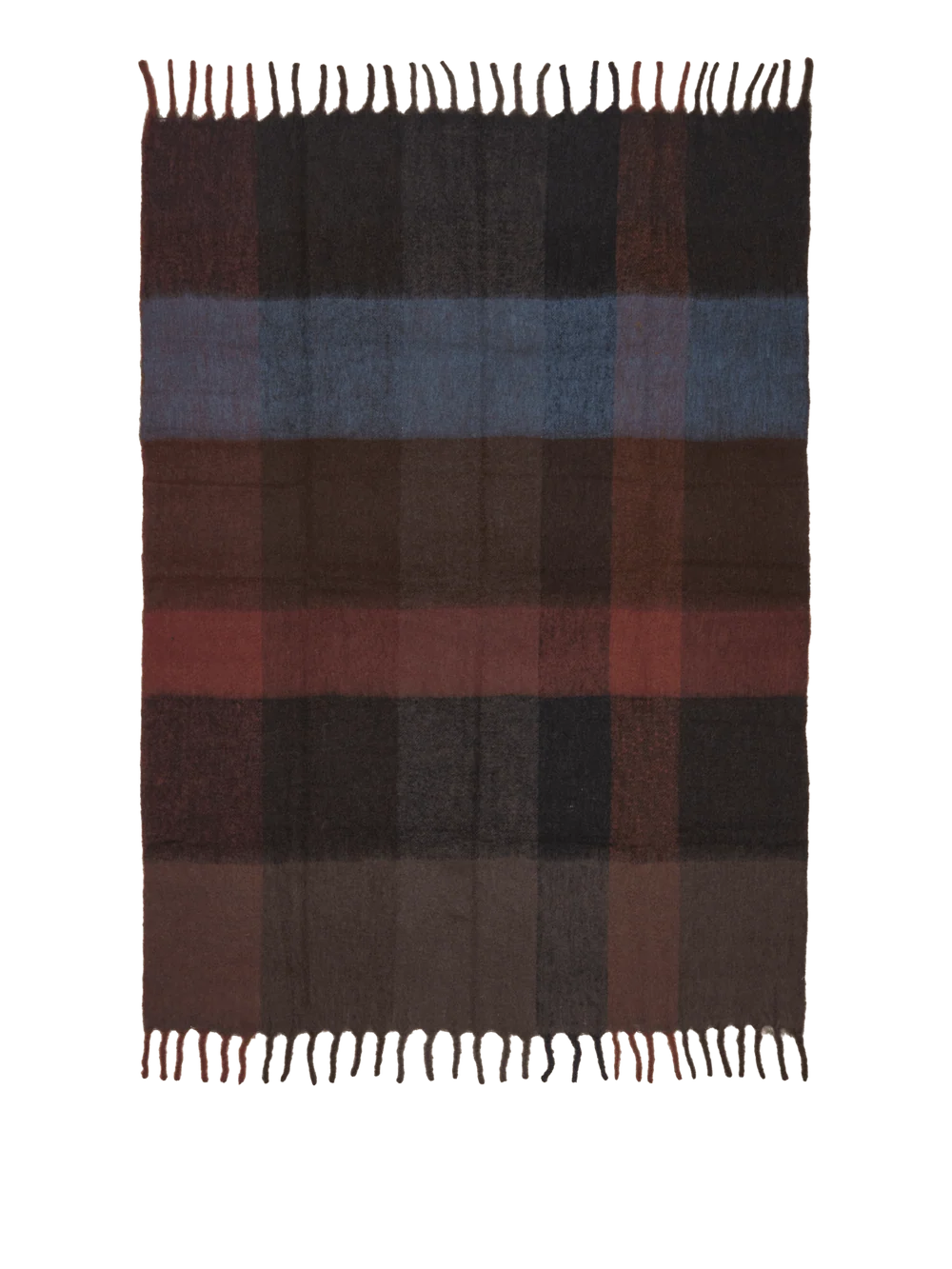 Blur Mohair Blanket: Dark Chocolate/ Oxide Red