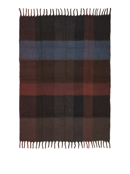 Blur Mohair Blanket: Dark Chocolate/ Oxide Red