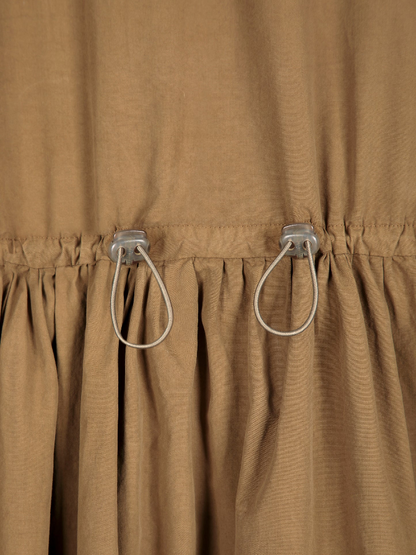 Poplin Elastic Waist Dress - Khaki