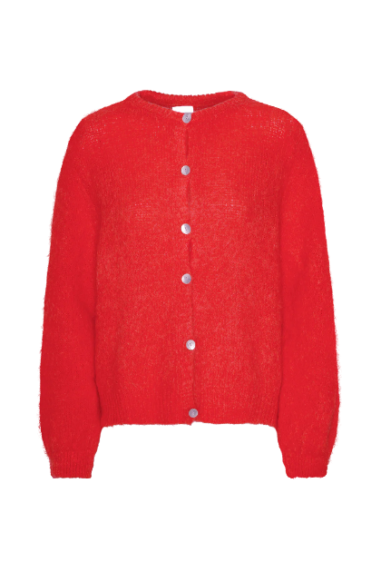 Susan Alpaca Cardigan - Lipstick Red