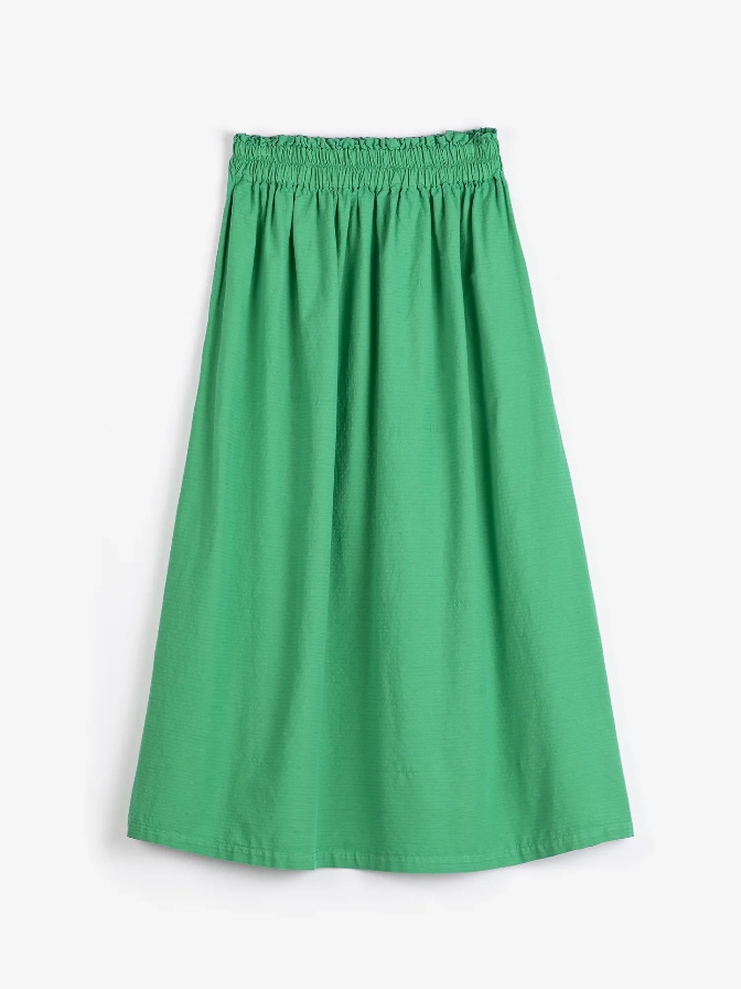 Recycled Cotton Evasè Skirt- Green
