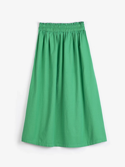 Recycled Cotton Evasè Skirt- Green