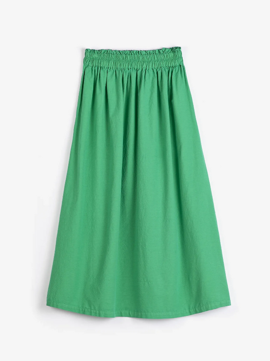 Recycled Cotton Evasè Skirt- Green