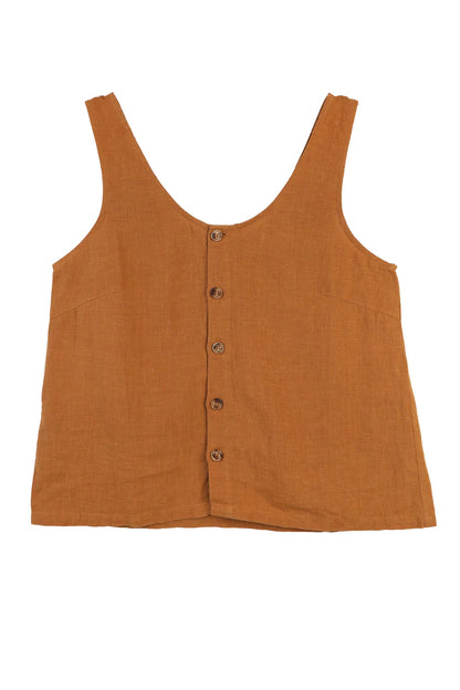 Basic Button Front Top - Turmeric