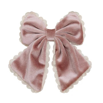 Scalloped Edge Velvet Bow