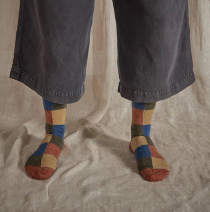 Fine Merino Wool Socks - Patchwork